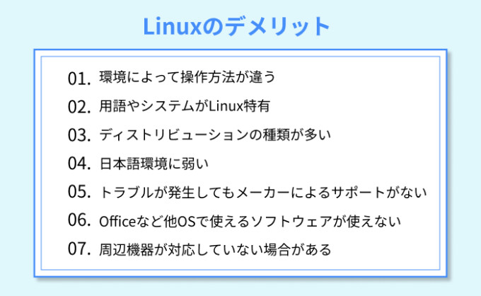 Linuxのデメリット