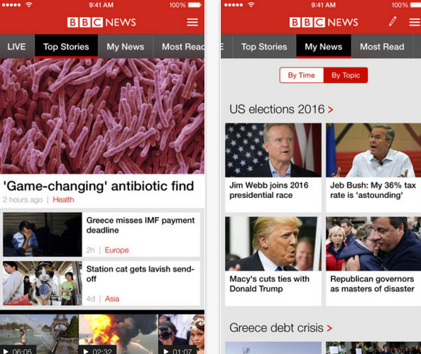 アプリ「BBC News」の画像
