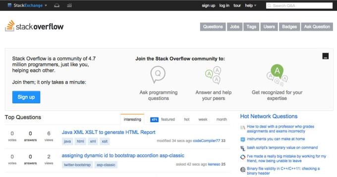 Webサイト「Stack Overflow」の画像