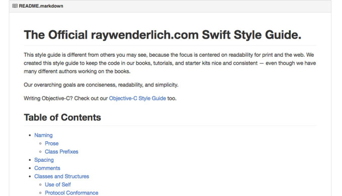 The official Swift style guide for raywenderlich.com.の画像